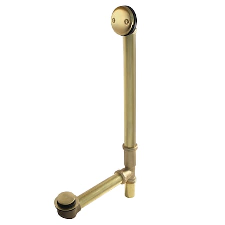 Kingston Brass DTT2187 Tip-Toe Tub Waste and Overflow, 20 Gauge, Brushed Brass DTT2187